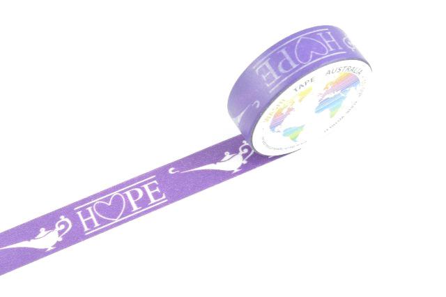 Hope white on purple Washi Tape Australia