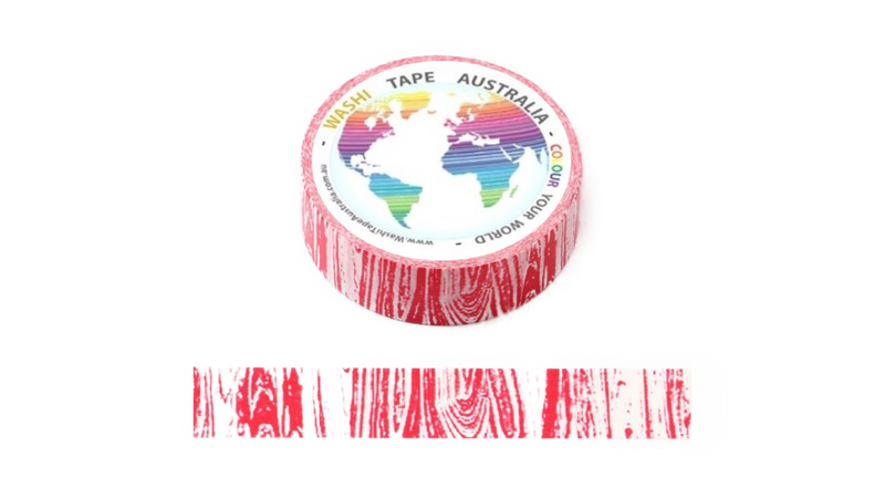 Crayon Red Woodgrain (5m) Washi Tape