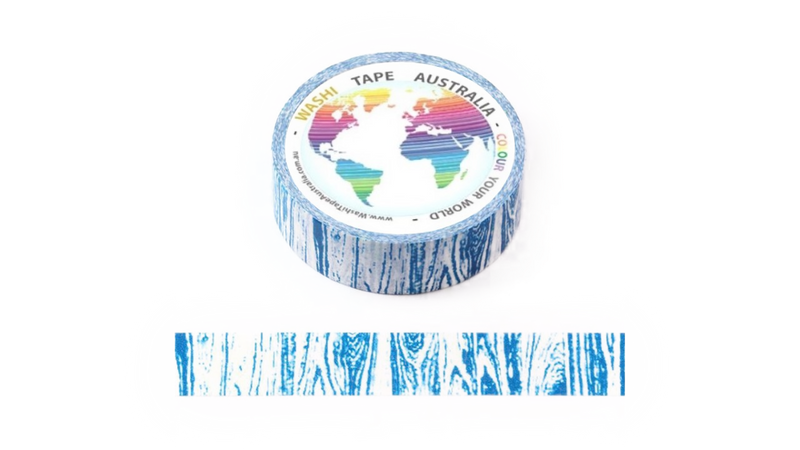 Crayon Blue Woodgrain (5m) Washi Tape