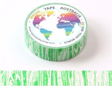 Crayon Green Woodgrain (5m) Washi Tape Australia