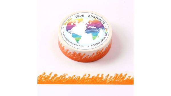 Orange Crayon Wheat Field Border (5m) Washi Tape Australia