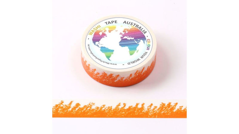 Orange Crayon Wheat Field Border (5m) Washi Tape Australia