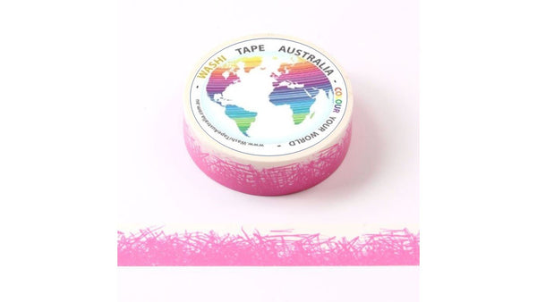 Pink Crayon Grass Border (5m) Washi Tape Australia