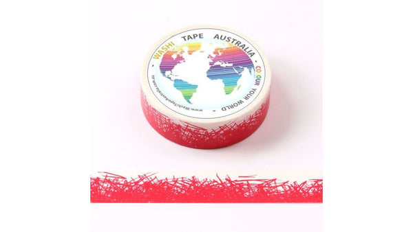 Red Crayon Grass Border (5m) Washi Tape Australia