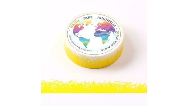 Yellow Crayon Grass Border (5m) Washi Tape Australia