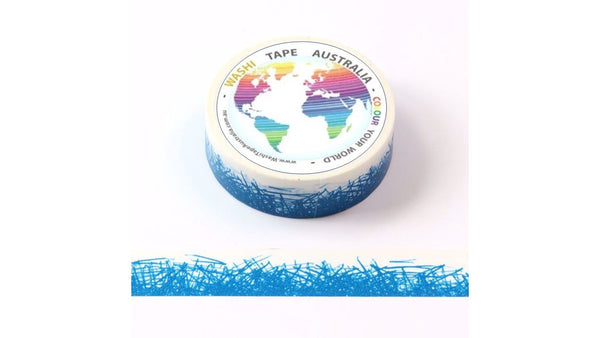 Blue Crayon Grass Border (5m) Washi Tape Australia