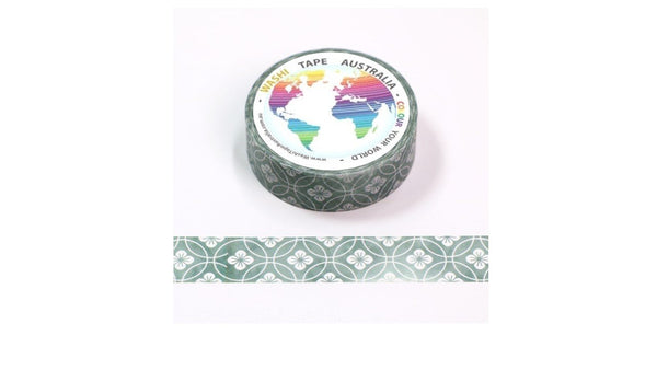 Mosaic Sage Floral  Border Washi Tape Australia