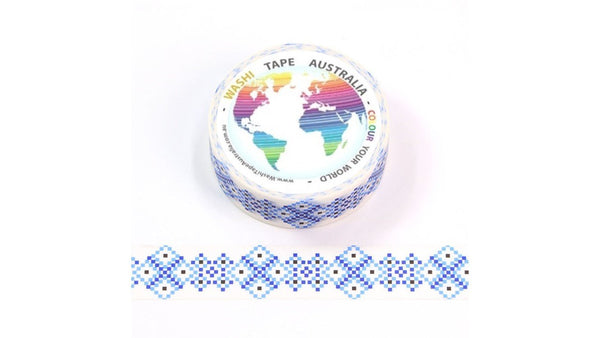 Blue Mosaic Border Washi Tape Australia