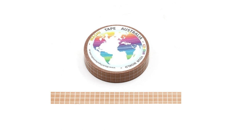 Light Brown Grid (Thin 10mm) Washi Tape