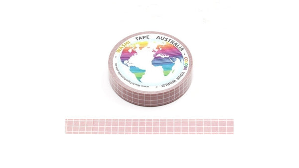 Mauve Grid (Thin 10mm) Washi Tape