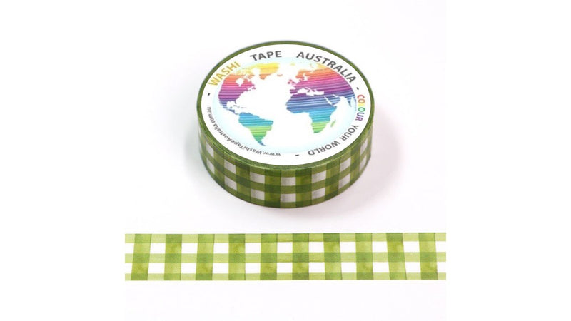 Green Watercolour Grids Washi Tape Australia