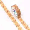 Orange Tartan Grid Washi Tape