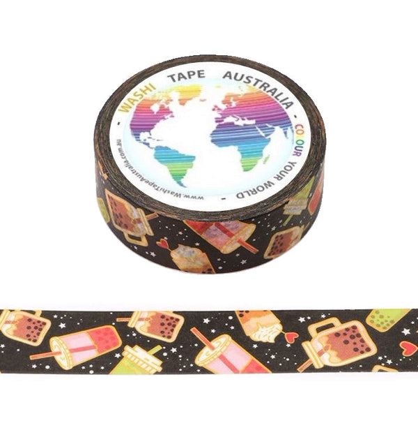 Bubble Tea Black Washi Tape