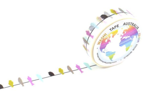 Colourful Birds on a Wire Washi Tape Australia