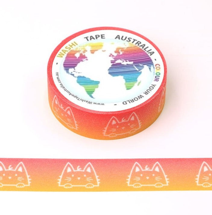 Cats on Orange Washi Tape