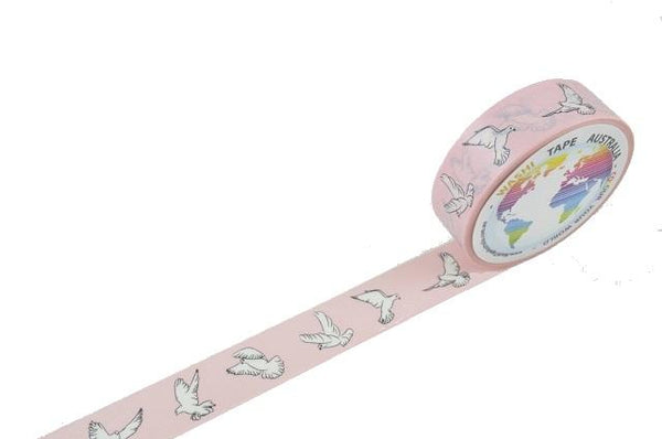 White Doves on Pink Washi Tape Australia
