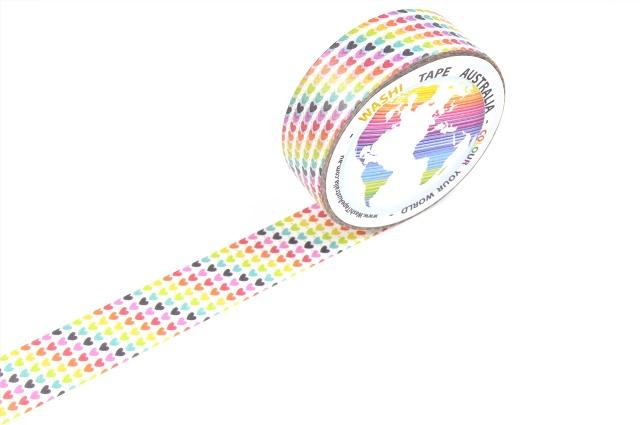 Colourful Hearts Washi Tape Australia