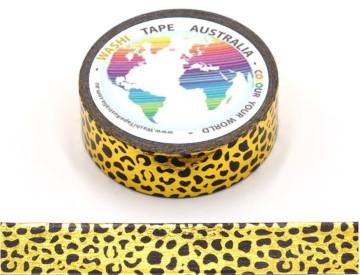 Foil Leopard Spots on Gold Washi Tape Australia