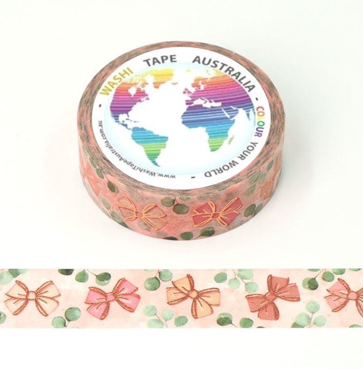 Pink Bows - Foil Washi Tape