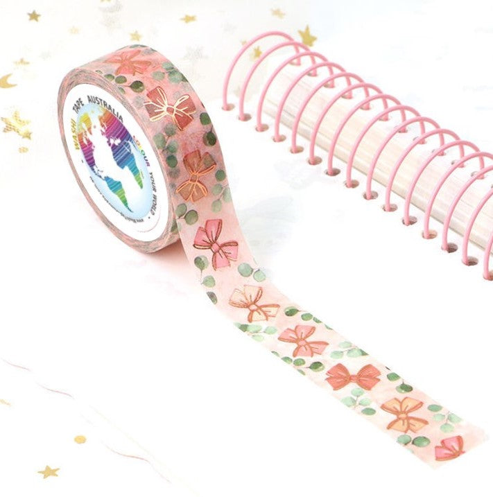 Pink Bows - Foil Washi Tape