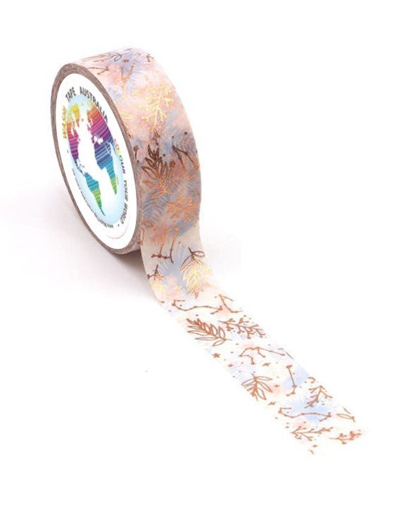 Blue Floral Constellations - Foil Washi Tape