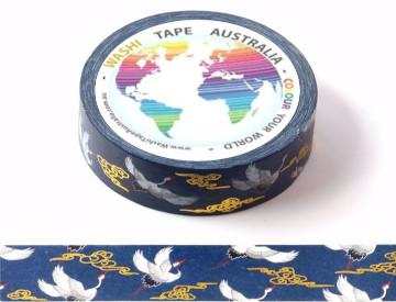 Foil White Birds Gold on Navy Blue Washi Tape Australia