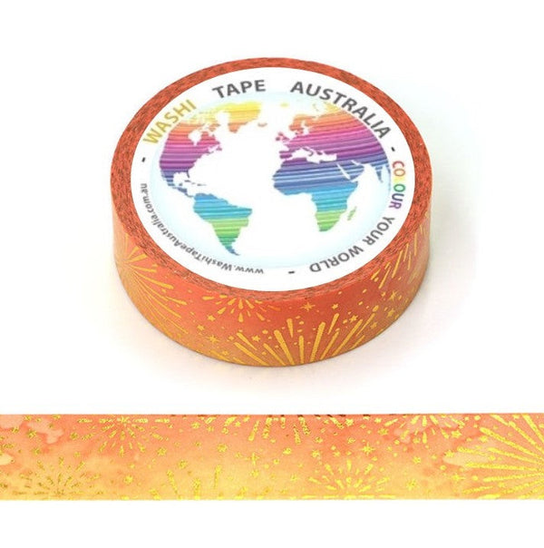 Peach Fireworks - Foil Washi Tape