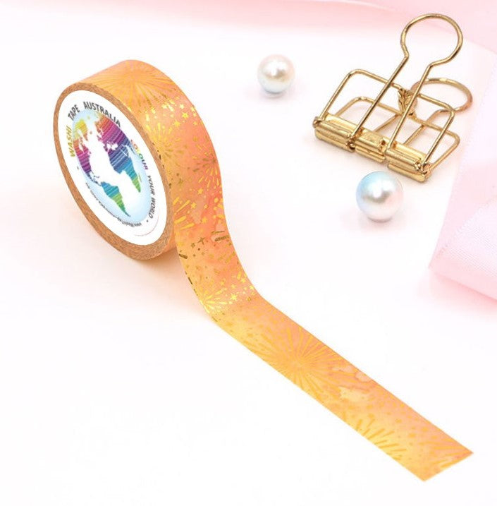 Peach Fireworks - Foil Washi Tape