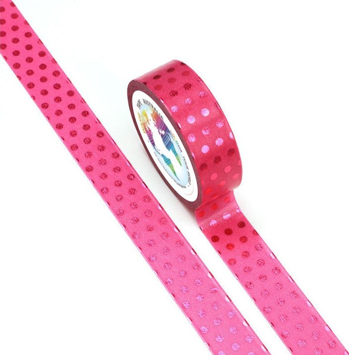 Pink Polka Dots - Foil Washi Tape