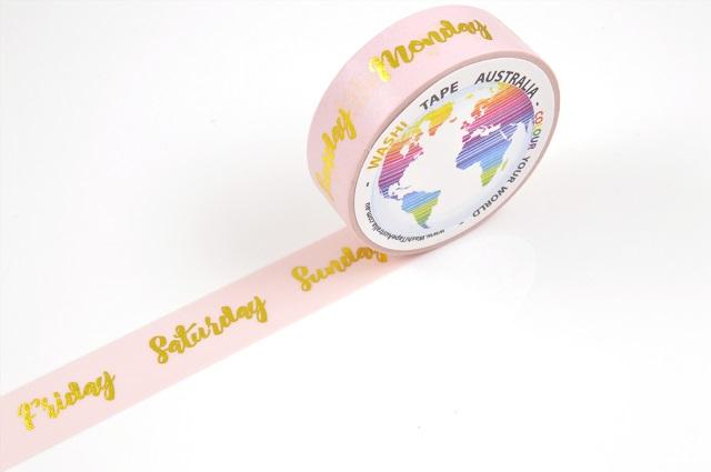 Foil Weekdays Washi Tape Australia