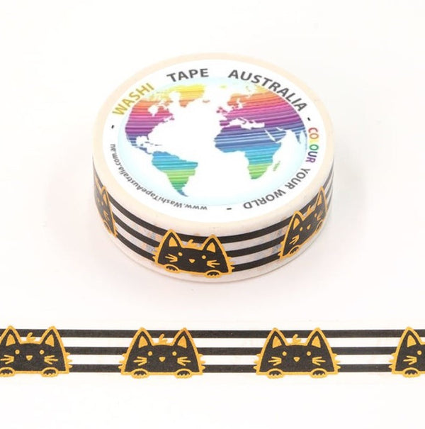 Black Cat - Foil Washi Tape