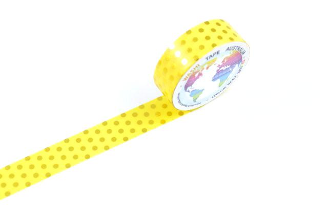 Foil Gold Spots on Yellow Washi Tape Australia