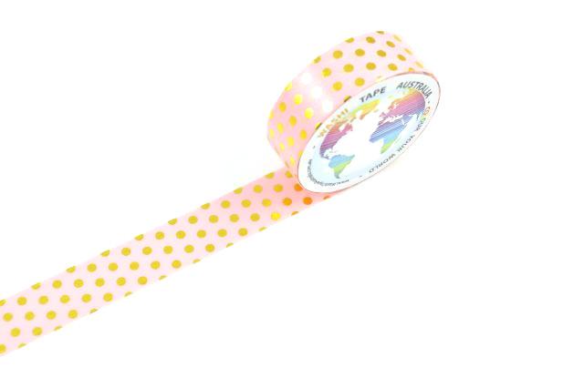 Foil Gold Spots on Pink Washi Tape Australia