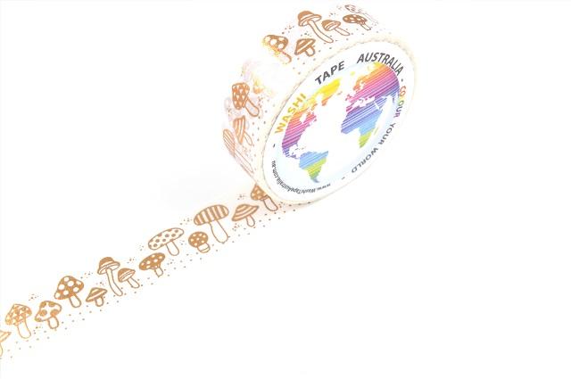 Foil Rose Gold Mushrooms Washi Tape Australia
