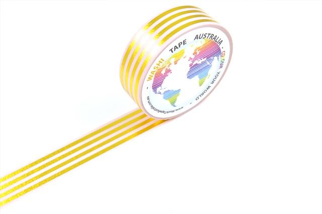 Foil Gold Stripes Washi Tape Australia