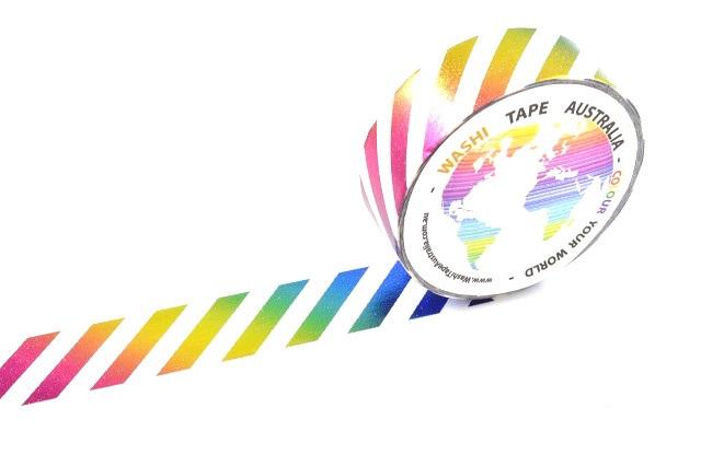 Foil Rainbow Stripes Washi Tape Australia