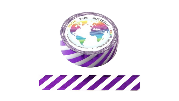 Foil Purple Stripes Washi Tape