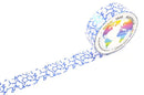 Foil Blue Pattern on White Washi Tape Australia