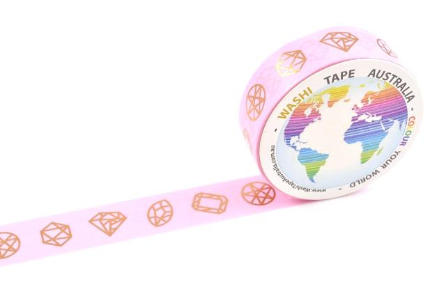 Gems on Pink Washi Tape Australia
