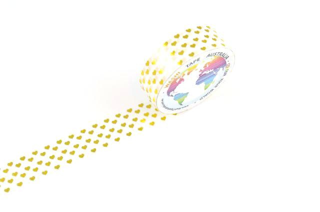 Foil Tiny Gold Hearts Washi Tape Australia