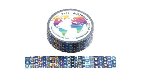 Foil Gold on Blue (5m) Washi Tape