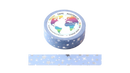 Foil Silver Stars on Blue Washi Tape