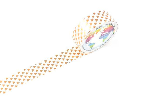 Foil Rose Gold Triangles on White Washi Tape Australia