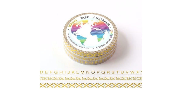 Foil Gold Borders Triple Pack (5mm) Washi Tape Australia