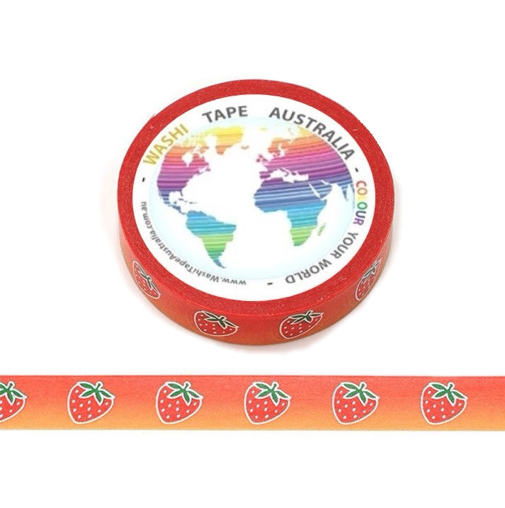 Classic Strawberries (Thin 10mm) - Foil Washi Tape