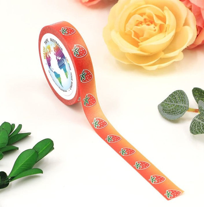 Classic Strawberries (Thin 10mm) - Foil Washi Tape