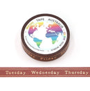 Heritage Brown Planner Days (Thin 10mm) - Foil Washi Tape
