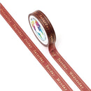 Heritage Brown Planner Days (Thin 10mm) - Foil Washi Tape