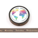 Heritage Green Planner Days (Thin 10mm) - Foil Washi Tape