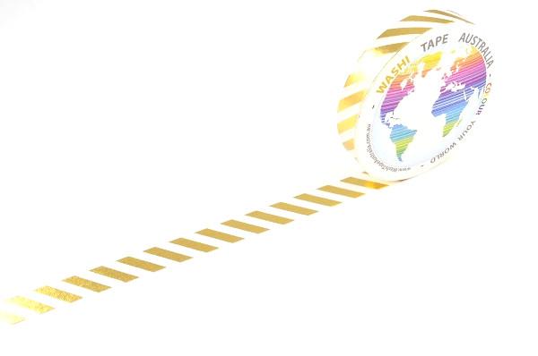 Foil Gold Stripes (Thin 10mm) Washi Tape Australia